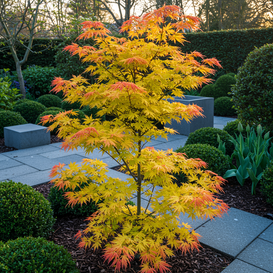 Acer palmatum Orange Dream online kopen.Japanse esdoorn voor balkon en terras oranje

compacte esdoorn met oranje bladeren