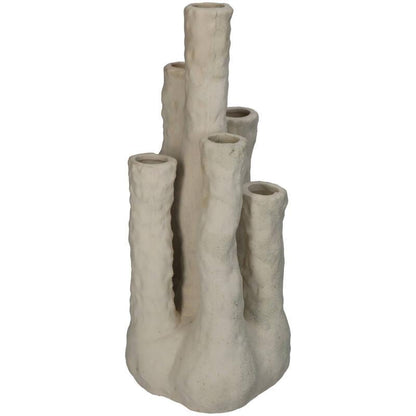 Bloemenhouder XL in koraalvorm van ecru aardewerk – stijlvolle meertuitenvaas voor droogbloemen of decoratieve takken - Planttoday online shop voor bloemen en planten. Binnen en buiten en accesoires