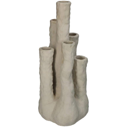 Bloemenhouder XL in koraalvorm van ecru aardewerk – stijlvolle meertuitenvaas voor droogbloemen of decoratieve takken - Planttoday online shop voor bloemen en planten. Binnen en buiten en accesoires