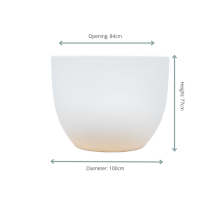 Pot Eggy Wit Binnen & Buiten pot - D100cm x H77cm