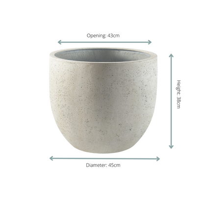 Pot Grigio New Egg Antique White - D45cm x H38cm