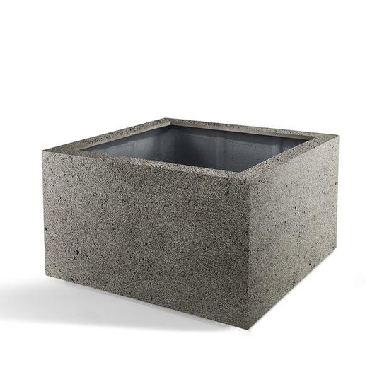 Pot Grigio Low Cube Natural Concrete - D60cm x H40cm